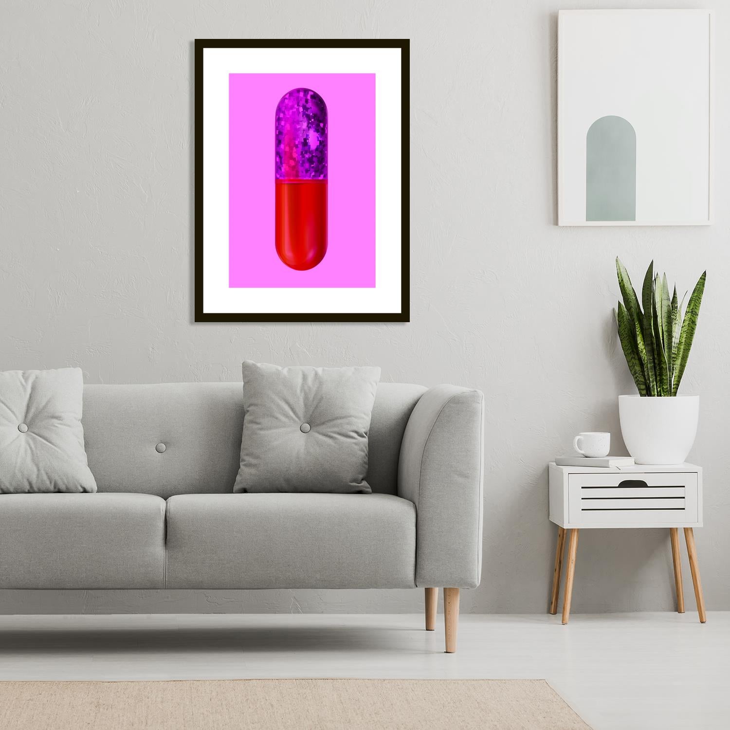 Gerahmtes Bild Pink Pill Online - Stilvolle Kunstwerke kaufen – queence | Leinwandbilder
