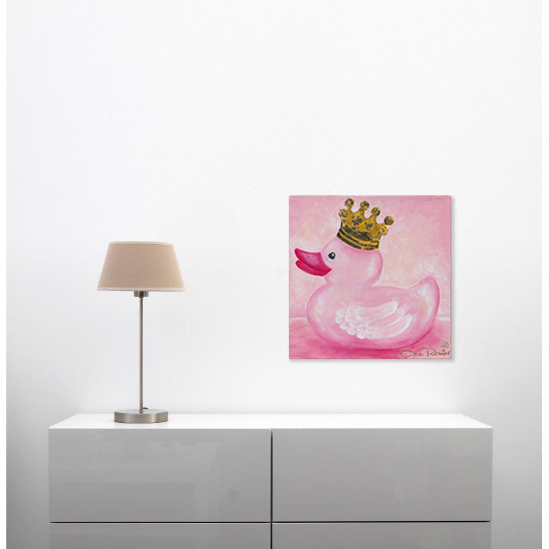 Leinwandbild Ente Pink - Kunstvolle Wandgestaltung kaufen – queence